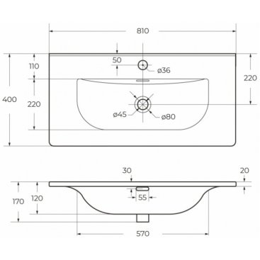 Тумба с раковиной BelBagno Etna 39-80-BB-8099-3-80 Rovere Moro