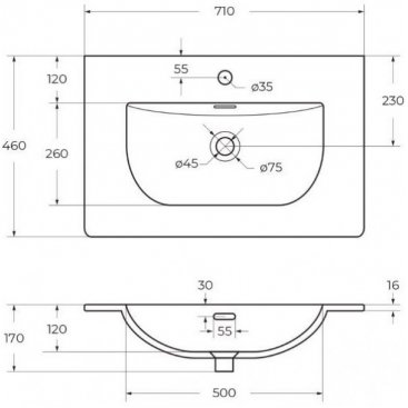 Раковина мебельная BelBagno BB-8099-70