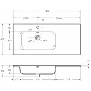 Тумба с раковиной BelBagno Etna 100-BB1000ETL-L Bianco Lucido