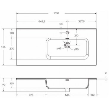 Мебель для ванной BelBagno Etna-1000-BB1000ETL-R Bianco Lucido