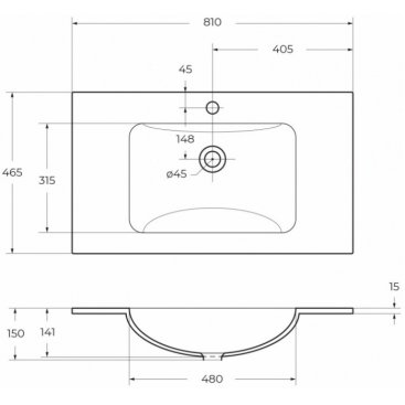 Мебель для ванной BelBagno Etna-800-BB810/465-LV-VTR-BL Bianco Lucido