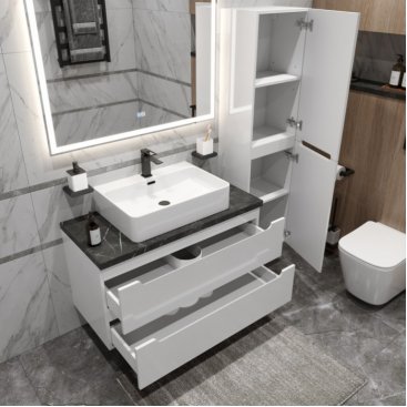 Мебель для ванной BelBagno ETNA100BL-KEPMNO-1338-SET Bianco Lucido