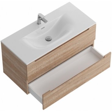 Тумба с раковиной и зеркалом BelBagno Etna 100-BB-8099-100 Rovere Bianco