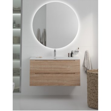 Тумба с раковиной и зеркалом BelBagno Etna 100-BB-8099-100 Rovere Bianco