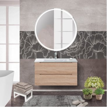 Мебель для ванной BelBagno Etna-1000-BB1010/465-LV-VTR-BL Rovere Bianco