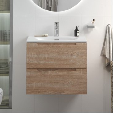 Тумба с раковиной и зеркалом BelBagno Etna 60-BB-8099-60 Rovere Bianco