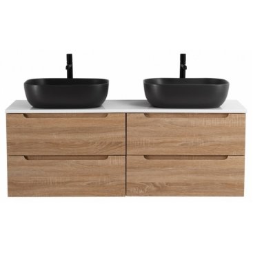 Тумба со столешницей и раковинами BelBagno Etna 140-EK-140-2-BL-BB1302-H301 Rovere Bianco