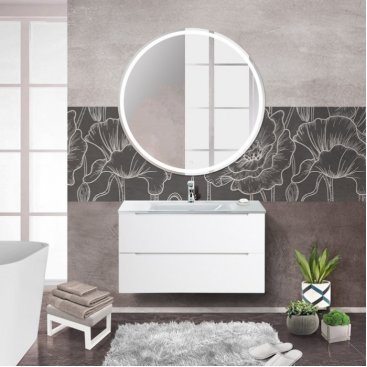 Тумба с раковиной BelBagno Etna 80-BB810/465-LV-VTR-BL Bianco Lucido