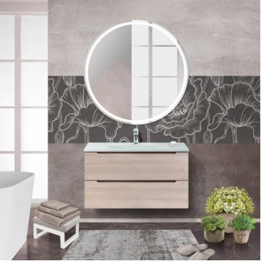 Тумба с раковиной BelBagno Etna 80-BB810/465-LV-VTR-BO Rovere Grigio