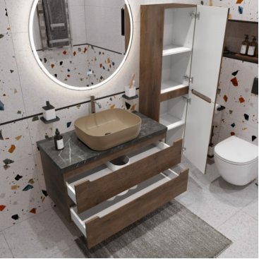 Мебель для ванной BelBagno ETNA80RW-KEPMNO-1302H316-SET Rovere Moro