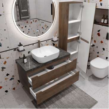 Мебель для ванной BelBagno ETNA80RW-KEPMNO-1302-SET Rovere Moro