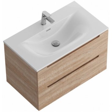 Тумба с раковиной и зеркалом BelBagno Etna 80-BB-8099-80 Rovere Bianco