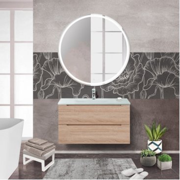 Тумба с раковиной BelBagno Etna 80-BB810/465-LV-VTR-BO Rovere Bianco