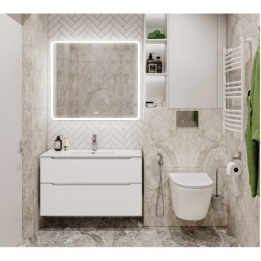 Тумба с раковиной BelBagno Etna H60-100-BB1000ETL Bianco Lucido