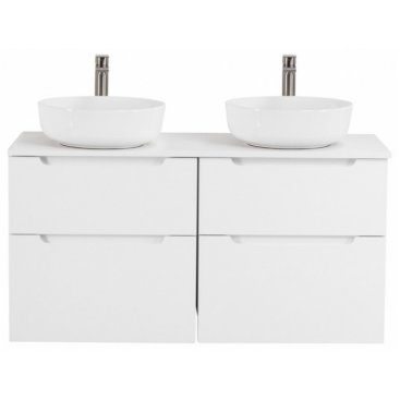 Тумба со столешницей и раковинами BelBagno Etna H60-140-EK-140-2-BL-BB1315 Bianco Lucido