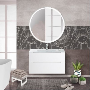 Тумба с раковиной BelBagno Etna H60-90-BB910/465-LV-VTR-BL Bianco Lucido