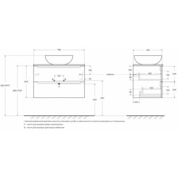 Мебель для ванной BelBagno ETNA80BL-KEPMNO-1338-SET Bianco Lucido