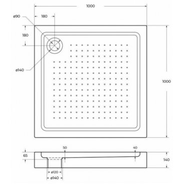 Поддон акриловый BelBagno TRAY-BB-A-100-15-W