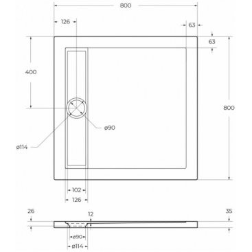 Поддон акриловый BelBagno TRAY-BB-DUE-A-80-4-W0