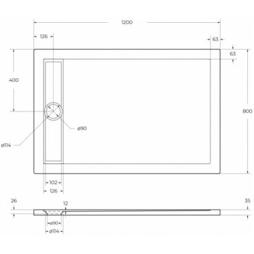 Поддон акриловый BelBagno TRAY-BB-DUE-AH-120/80-4-W0