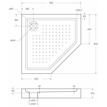 Поддон акриловый BelBagno TRAY-BB-P-90-15-W