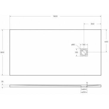 Поддон из искусственного мрамора BelBagno TRAY-MR-UNO-AH 160х80 см