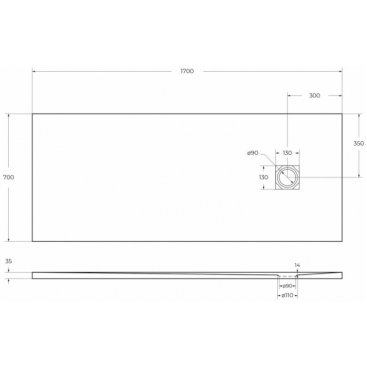 Поддон из искусственного мрамора BelBagno TRAY-MR-UNO-AH-170/70-35-W-CR