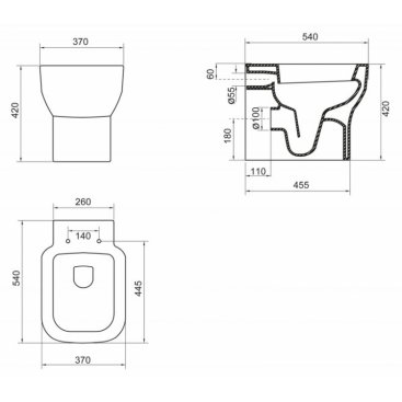 Унитаз приставной BelBagno Vaso