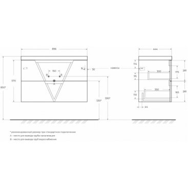 Мебель для ванной BelBagno Vittoria 90-B Bianco Lucido