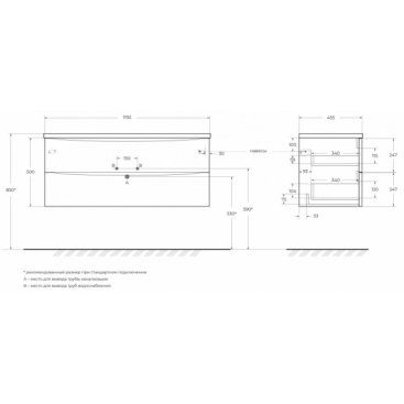 Тумба с раковиной BelBagno Acqua 120-B Bianco Lucido