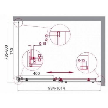 Душевой уголок BelBagno ACQUA-AH-1-100/80