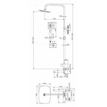 Душевая стойка BelBagno ACQUA-VSCM-CRM