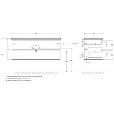 Тумба с раковиной BelBagno Albano 120-B Bianco Lucido