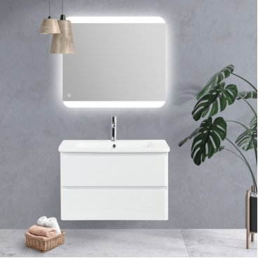 Тумба с раковиной BelBagno Albano-CER 80 Bianco Lucido