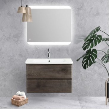 Тумба с раковиной BelBagno Albano-CER 80 Rovere Nature Grigio