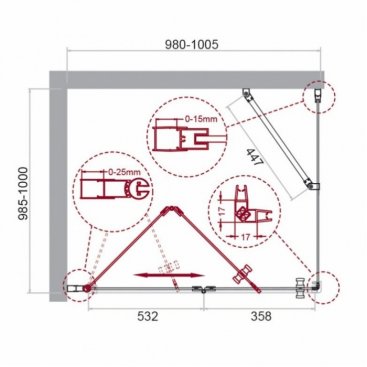 Душевой уголок BelBagno ALBANO-AS-1-100