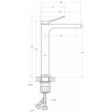 Смеситель для раковины BelBagno ALBANO-LMC-CRM-W0
