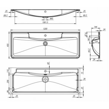 Тумба с раковиной BelBagno Albano 120-B Bianco Lucido