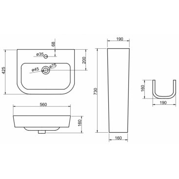 Раковина BelBagno Albano BB120L