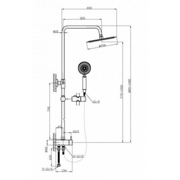 Душевая стойка BelBagno ANCONA-DOC2FD-CRM