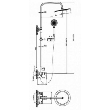 Душевая стойка BelBagno ANCONA-DOCM-CRM