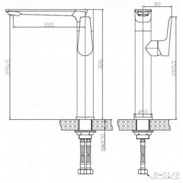 Смеситель для раковины BelBagno ANCONA-LMC2-CRM