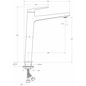 Смеситель для раковины BelBagno ARDENTE-LMC-CRM-W0