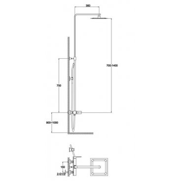 Душевая стойка BelBagno Arlie ARL-DOCM-CRM