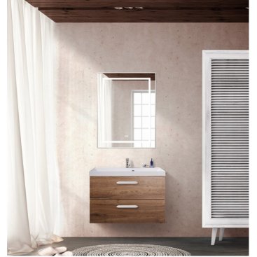 Тумба с раковиной из искусственного камня BelBagno Aurora 60 см, Rovere Tabacco