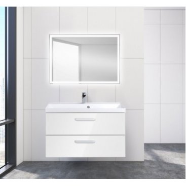 Тумба с раковиной из искусственного камня BelBagno Aurora 90 см, 8.1107.224192.0270 Bianco Lucido