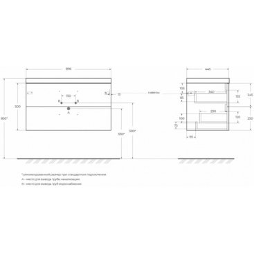 Мебель для ванной BelBagno Aurora 90-B Rovere Tabacco