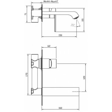 Смеситель для раковины BelBagno AURORA-BLVM-CRM-W0