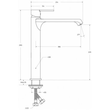 Смеситель для раковины BelBagno AURORA-LMC-CRM-W0