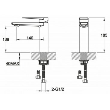 Смеситель для раковины BelBagno Carin LVMA (уценка)